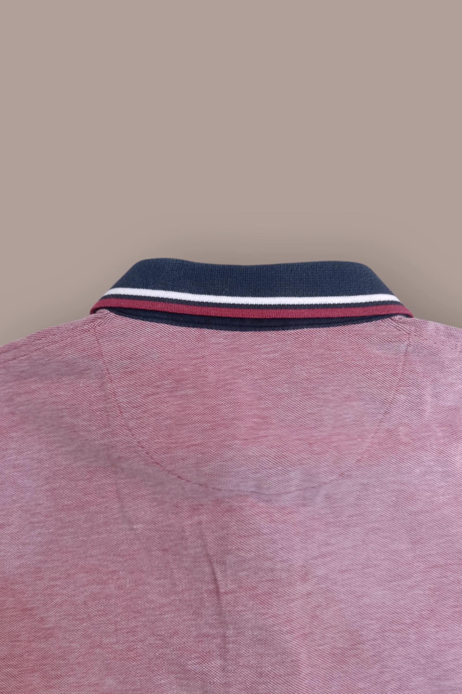 | Polo Jack & Jones Homem | Cor Rosa Jaspeado | Gola Contraste Azul Marinho | Manga Curta Casual | Tamanho M | – photo 9